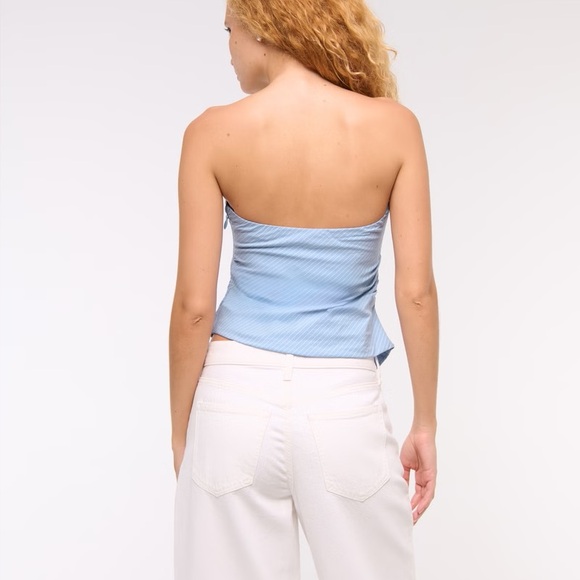 Abercrombie & Fitch Asymmetrical Strapless Top (Sz S) - Picture 2 of 6